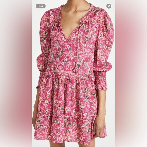 Misa Maya Mini Dress Falaise Floral Color: Pink Size S - Picture 8 of 8